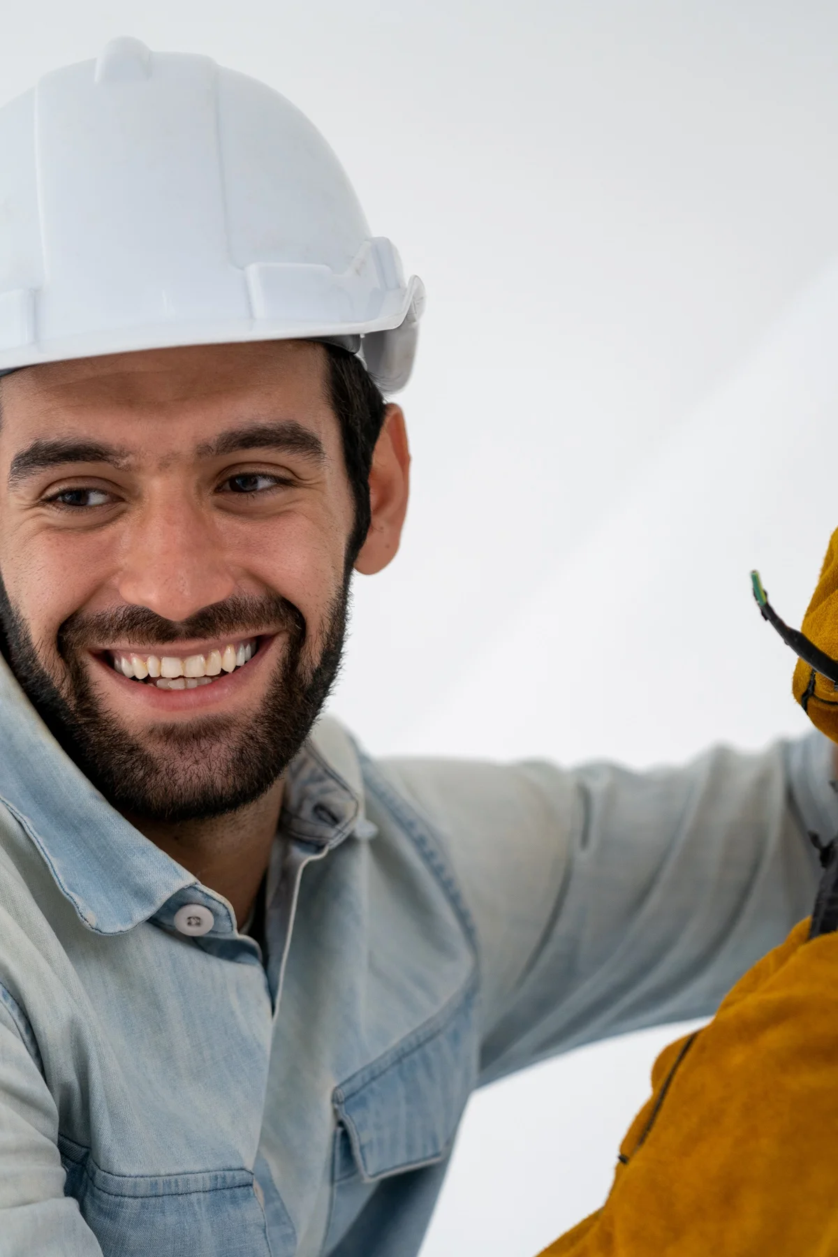 Electrician working working on building site, Maintenance techni